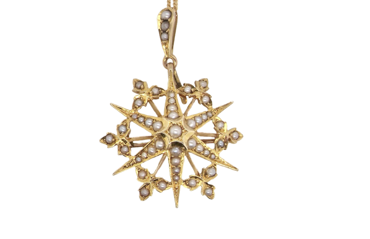 Antique seed pearl pendant