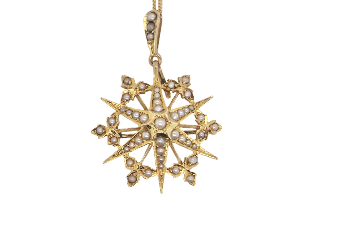 Antique seed pearl pendant