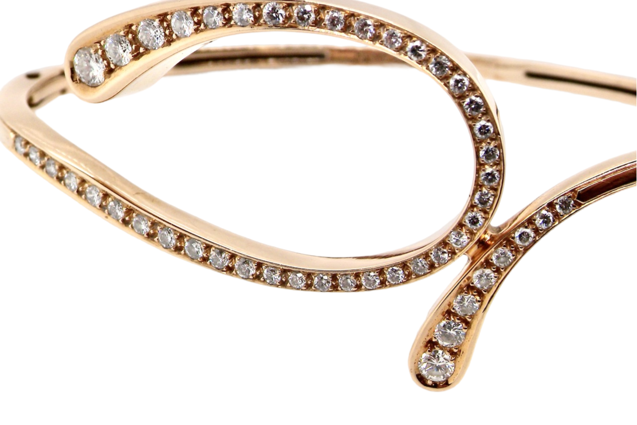 gold diamond loop bangle