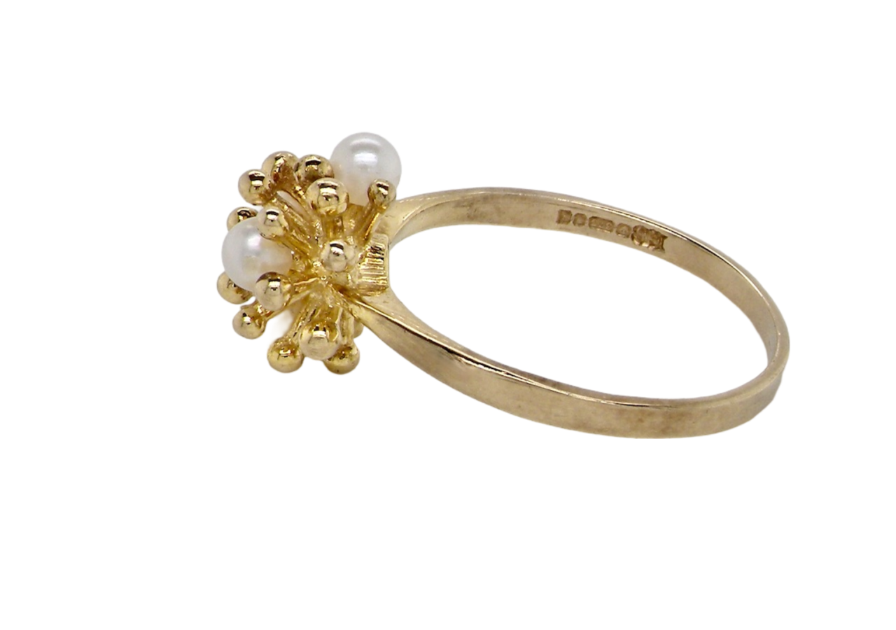 modern cultured pearl dress ring