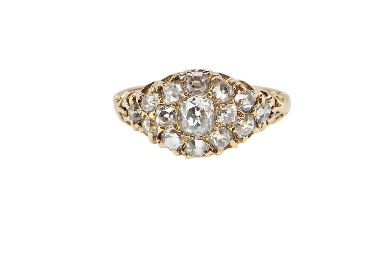 An antique diamond cluster ring