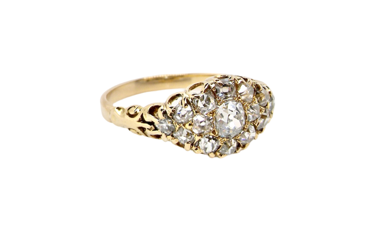 antique diamond cluster ring