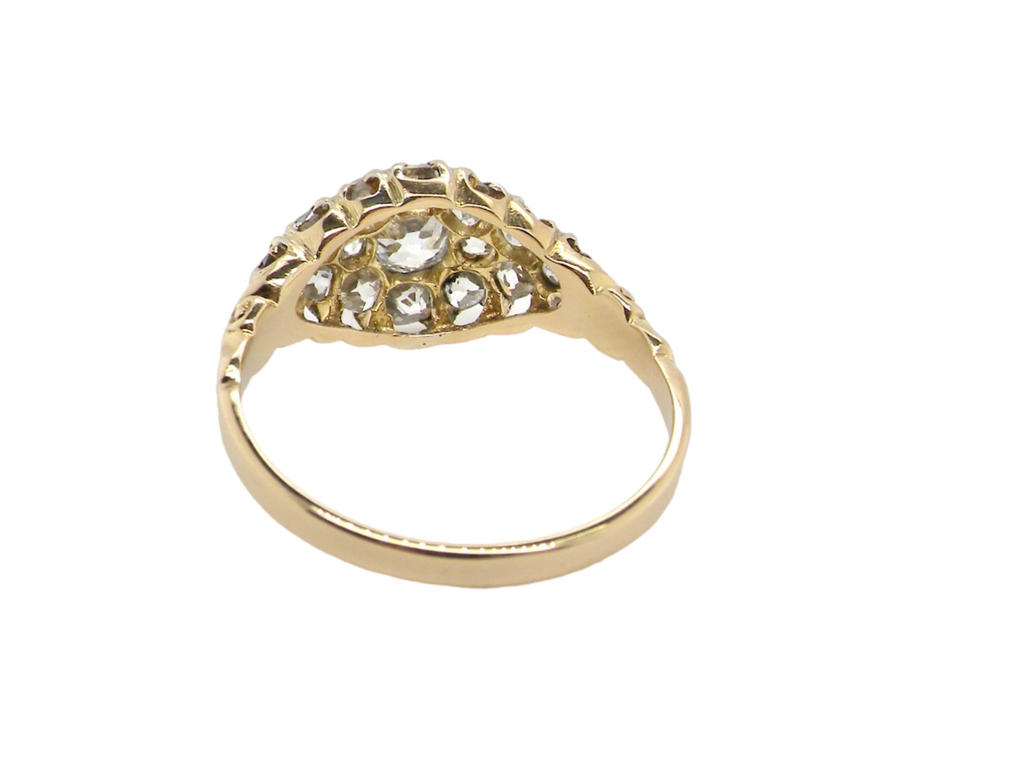 reverse of a  diamond cluster ring