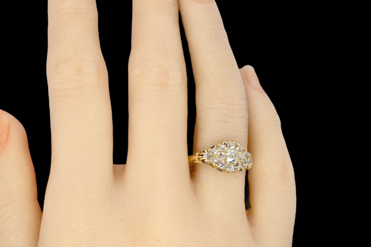 A Victorian diamond cluster ring