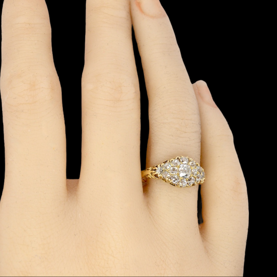 A Victorian diamond cluster ring