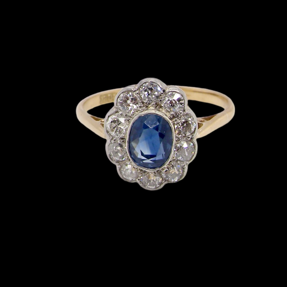 A vintage Sapphire and Diamond Ring