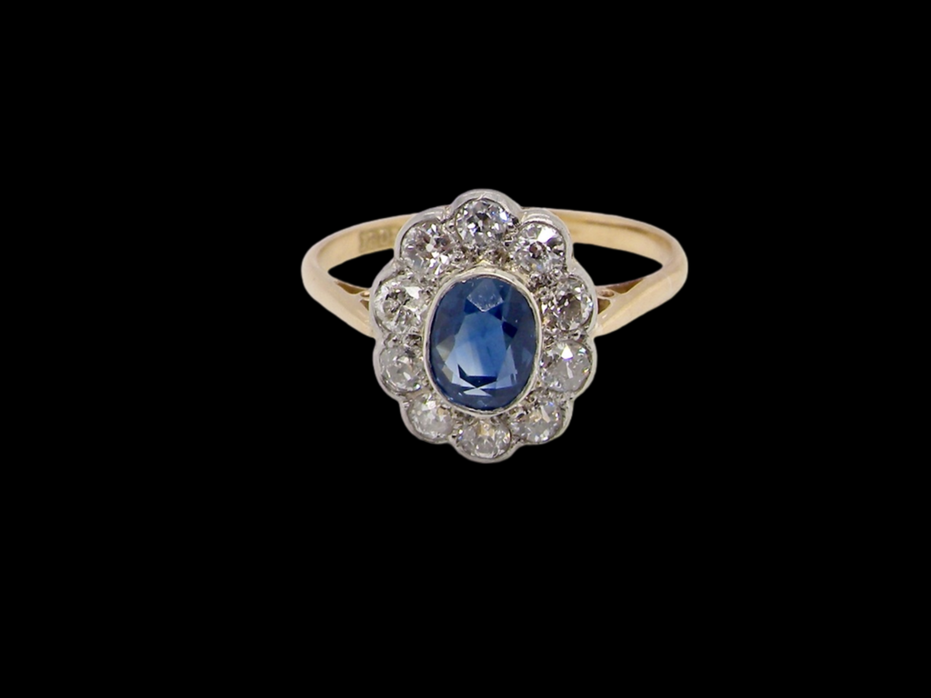 A vintage Sapphire and Diamond Ring