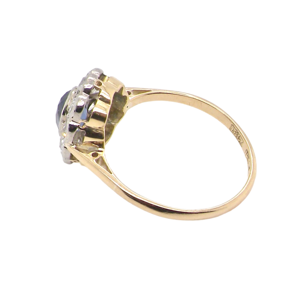 side view Sapphire and Diamond Ring
