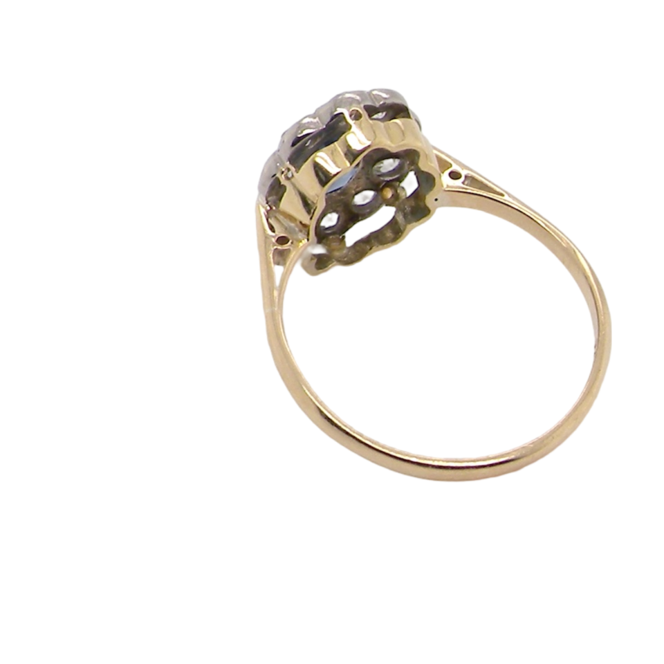 rear view Sapphire and Diamond Ring