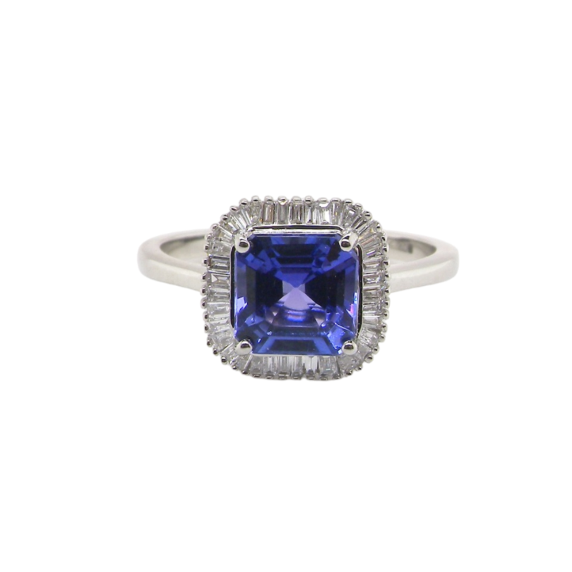 An outstanding Tanzanite and Diamond ring