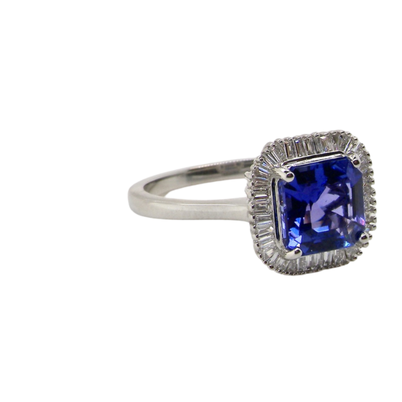 Tanzanite and Diamond cluster ring