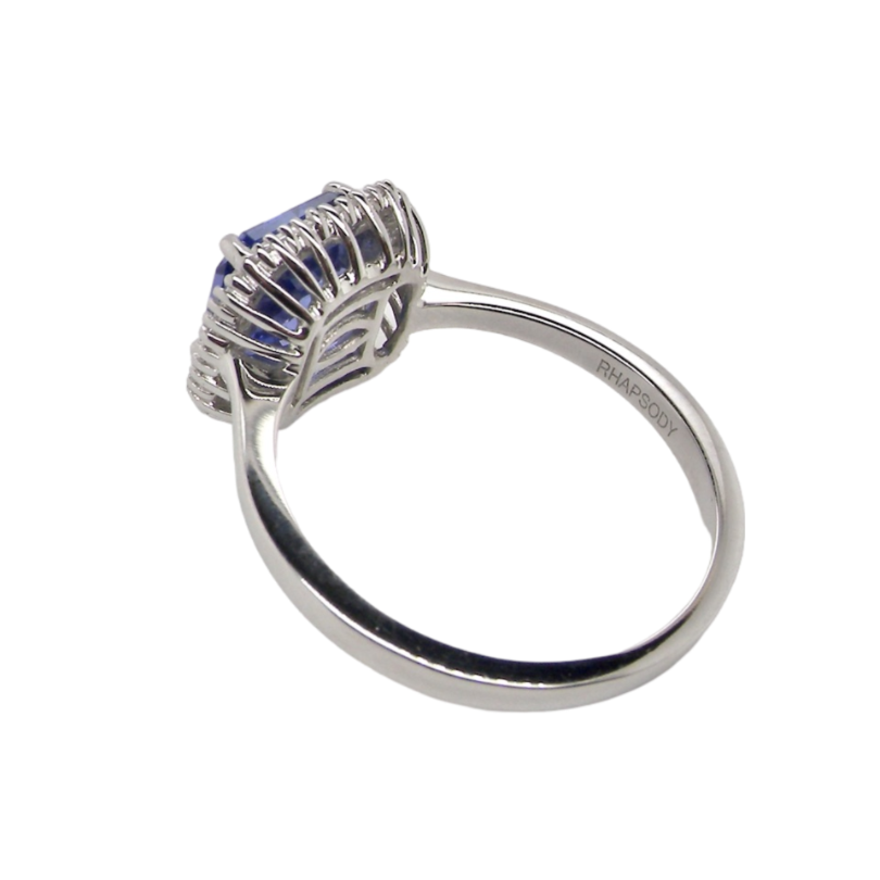 rear view Tanzanite and Diamond ring