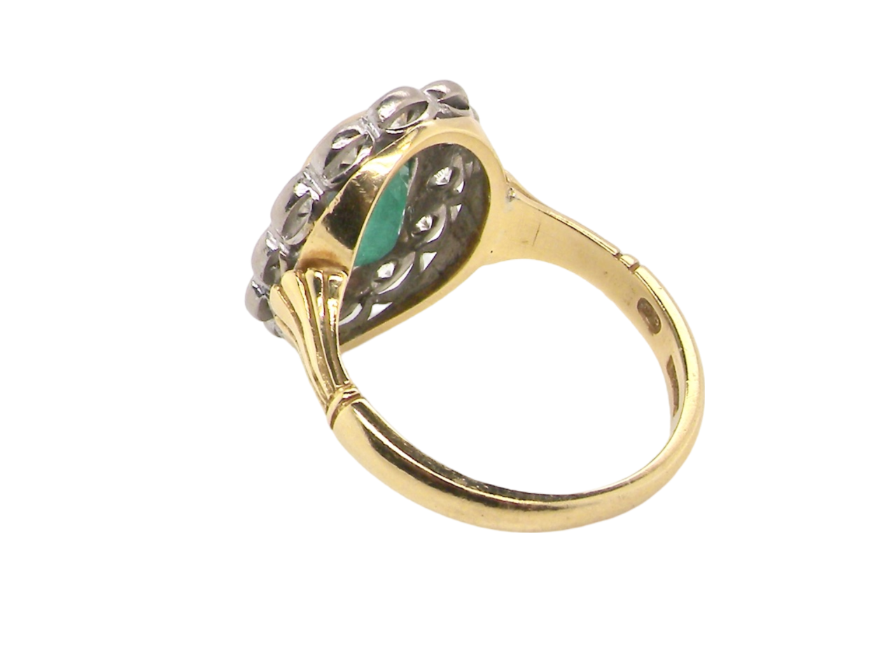 rear view Emerald and Diamond Ring