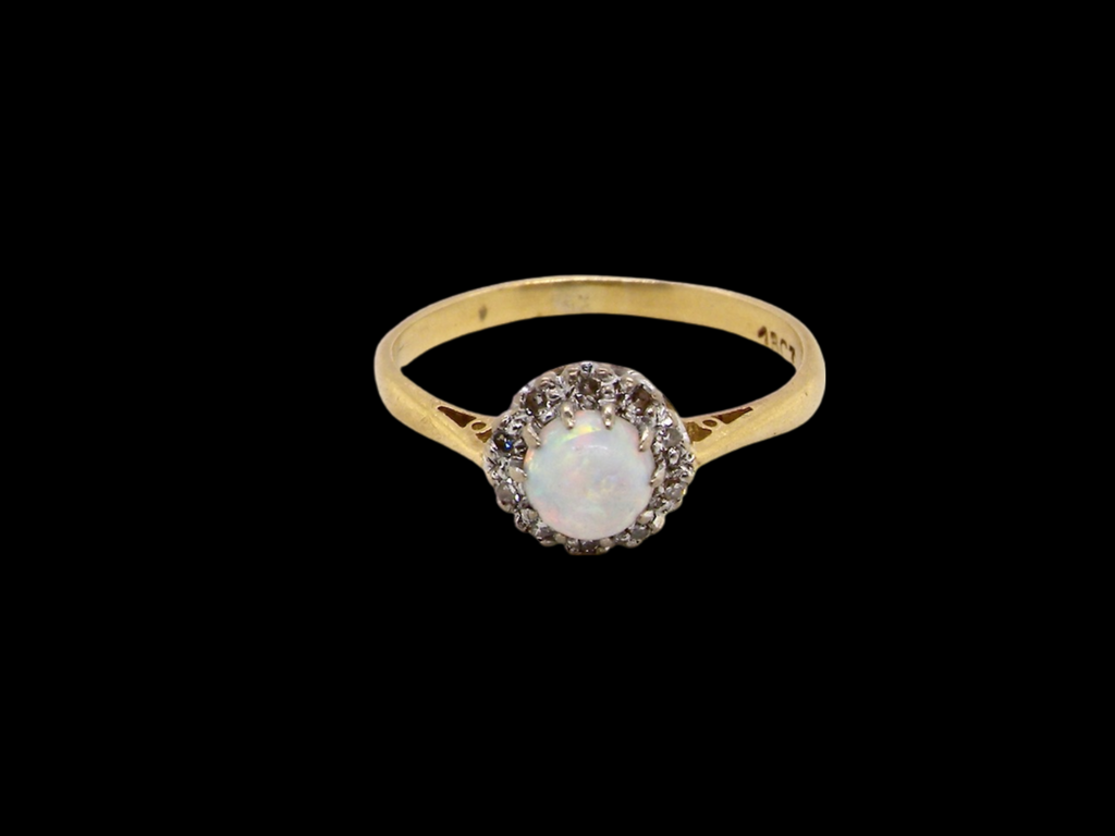  Opal and Diamond Ring