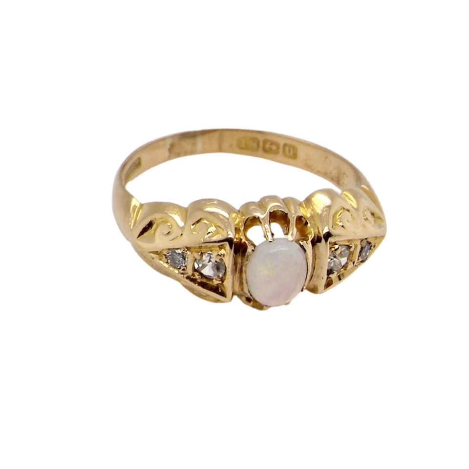 opal and diamond ring