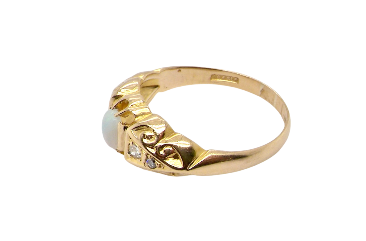 antique opal and diamond engagement ring