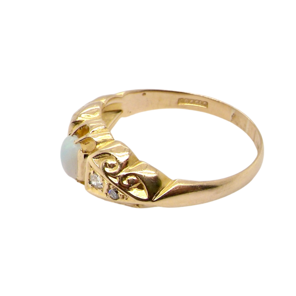 antique opal and diamond engagement ring