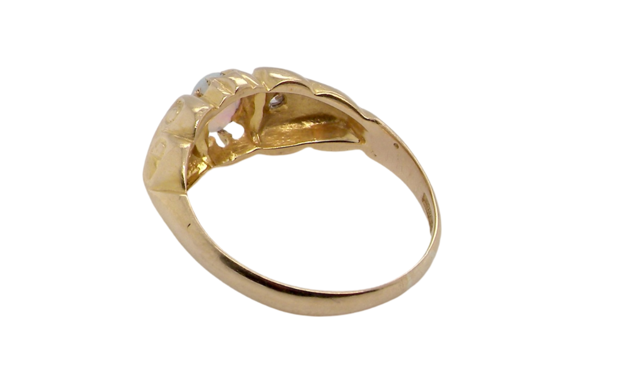 rear view opal and diamond ring