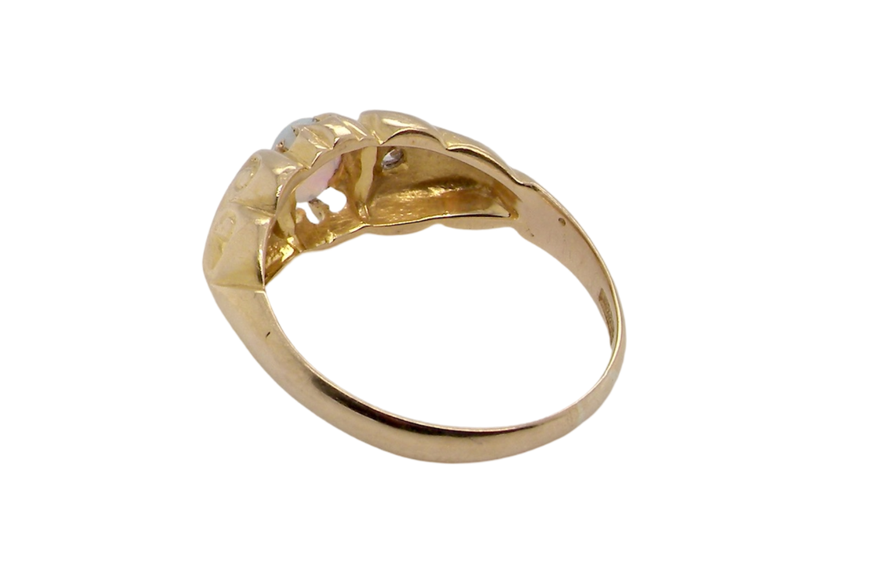 rear view opal and diamond ring