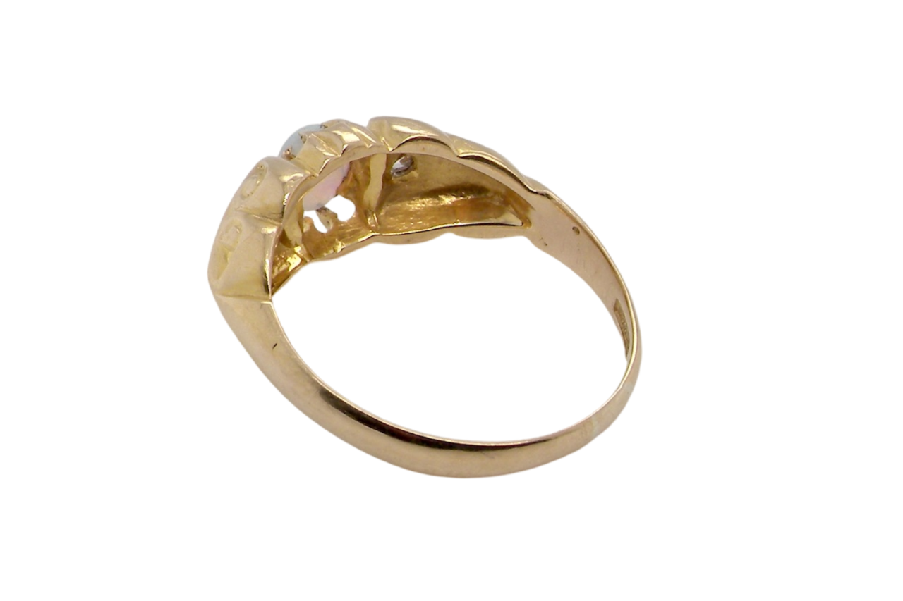 rear view opal and diamond ring