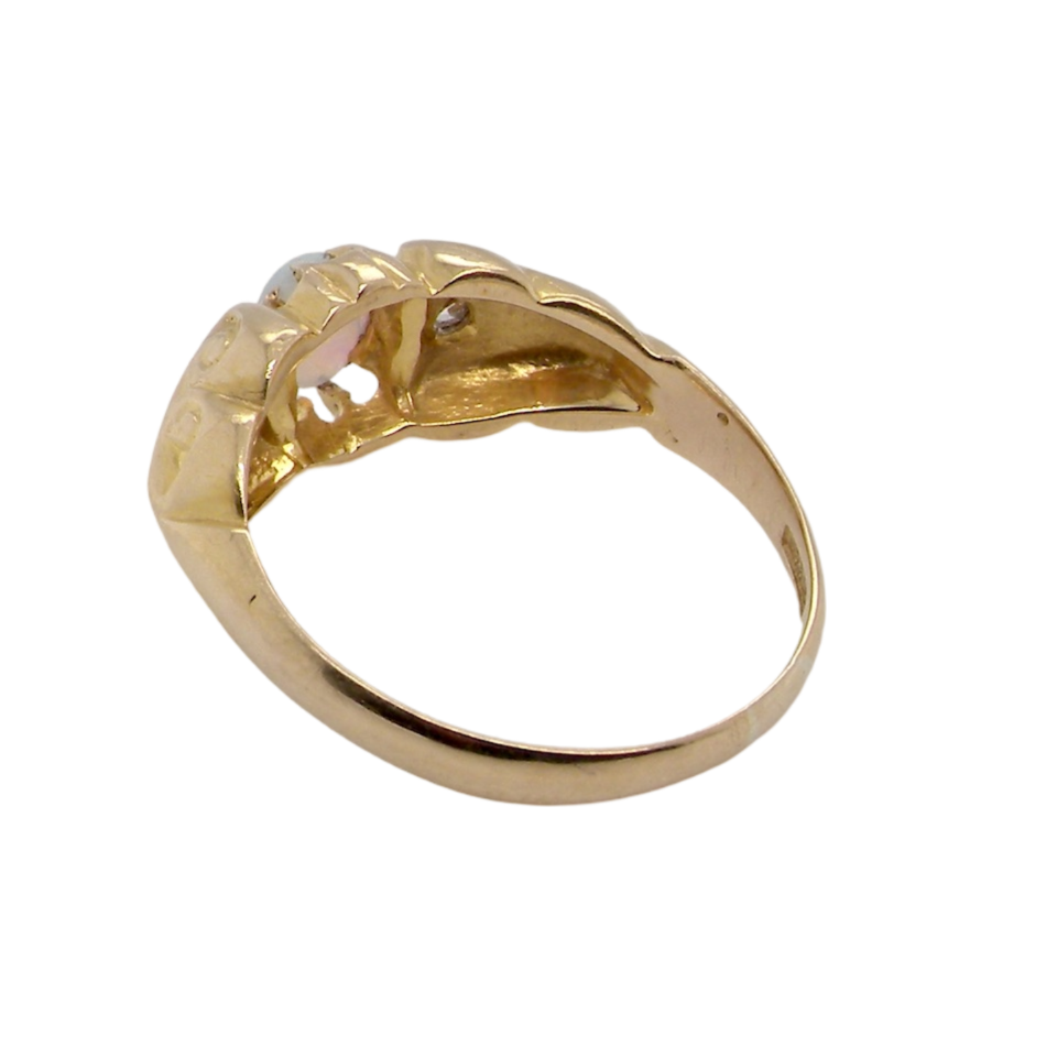 rear view opal and diamond ring