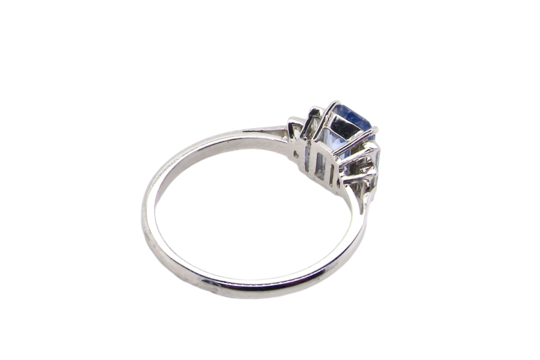rear view sapphire and diamond ring