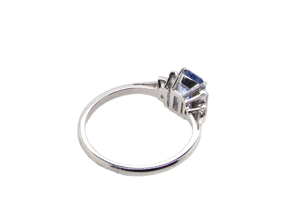 rear view  sapphire and diamond ring