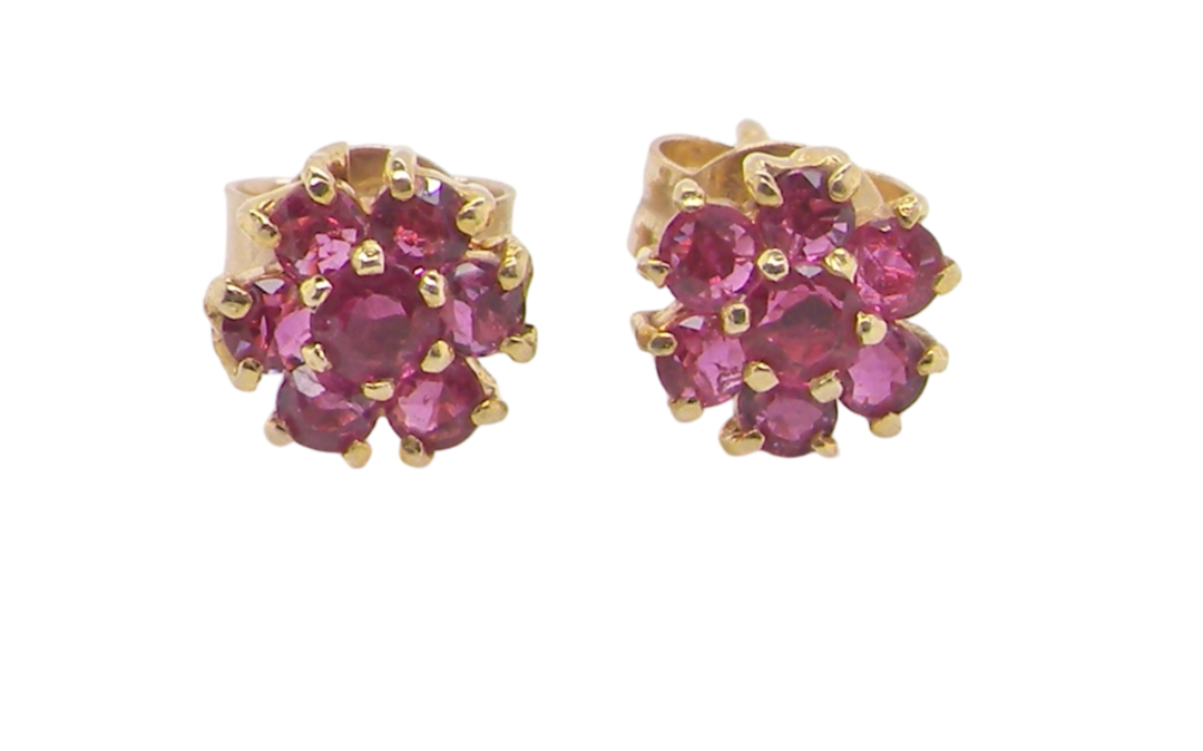 A pair of ruby earrings