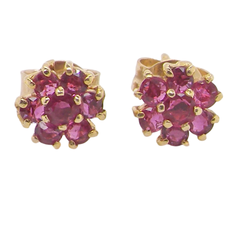 A pair of ruby earrings