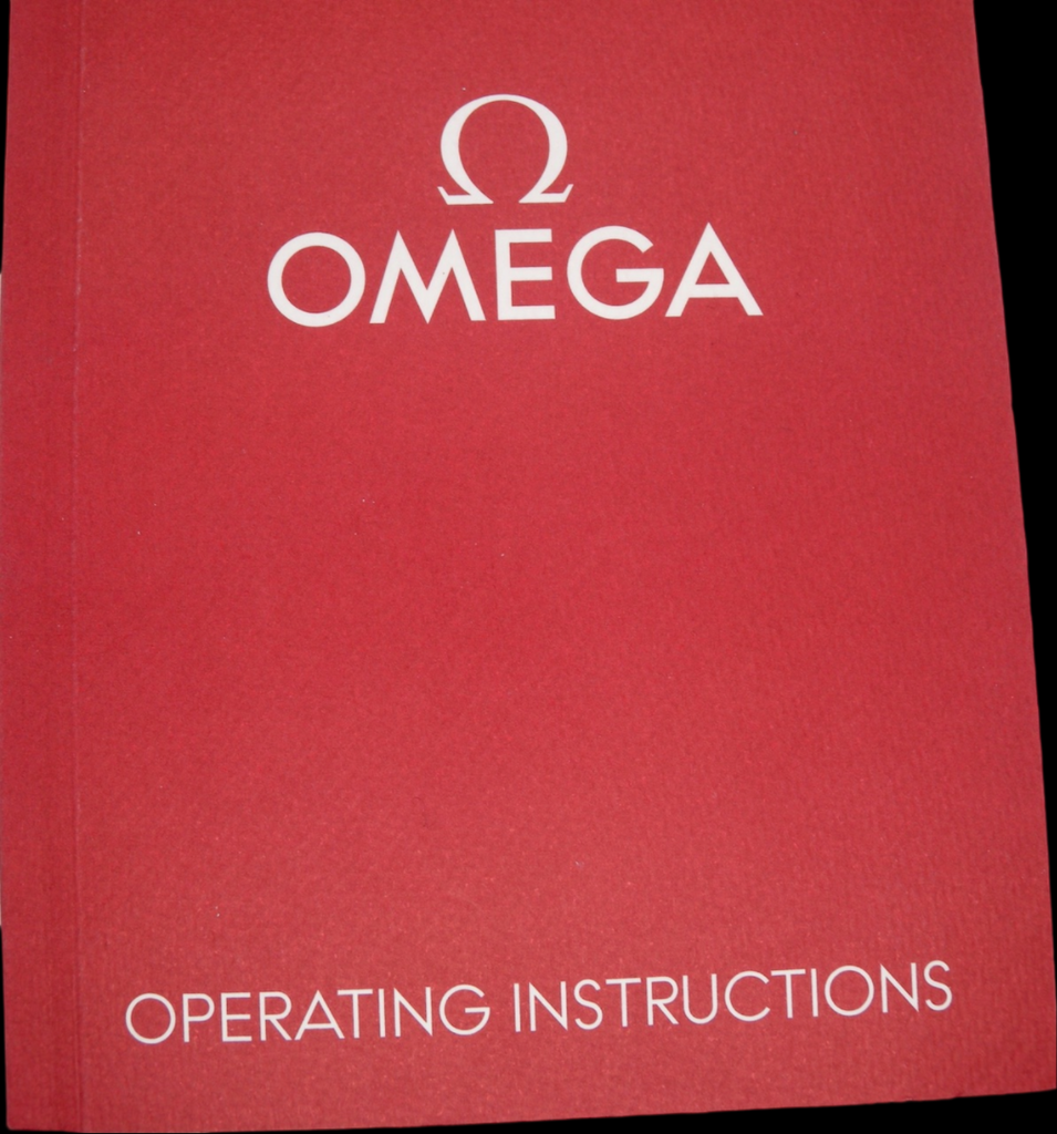 A mans Omega Seamaster wrist watch booklet