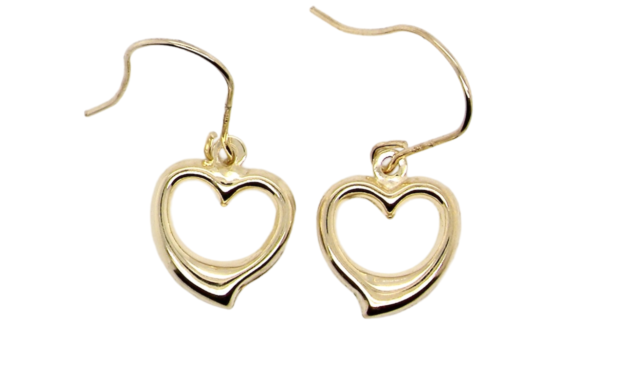 heart shaped drop earrings
