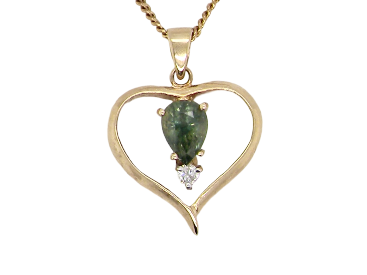 tourmaline and diamond pendant