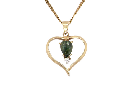 A tourmaline and diamond pendant