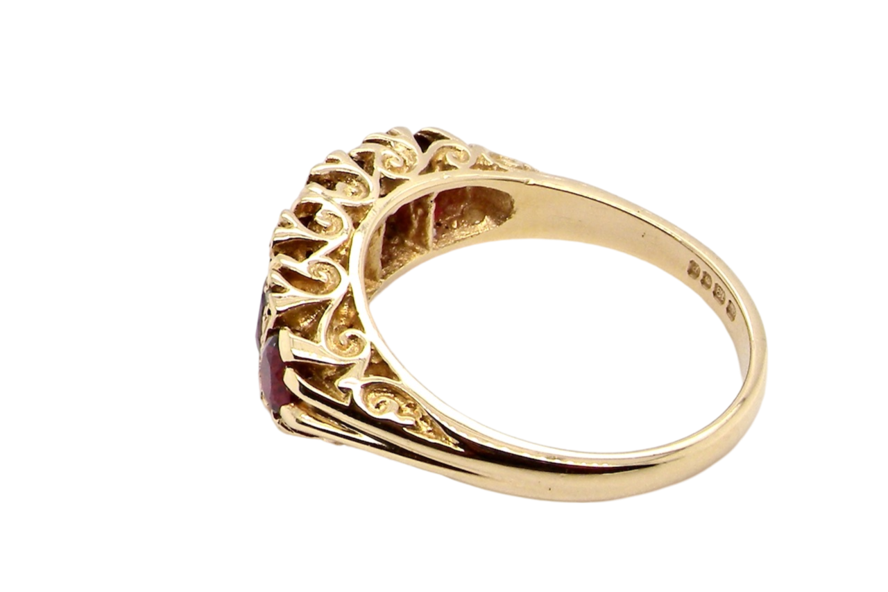 side view Ruby and Diamond ring