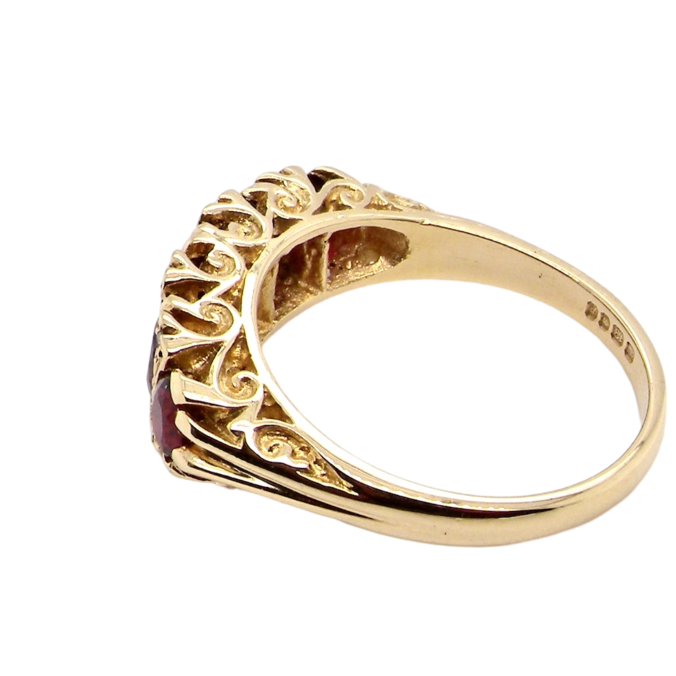 side view Ruby and Diamond ring