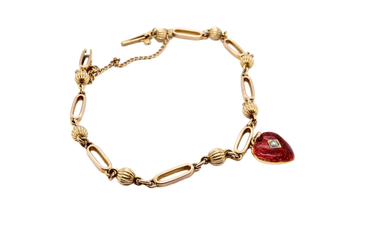 Victorian bracelet with heart charm