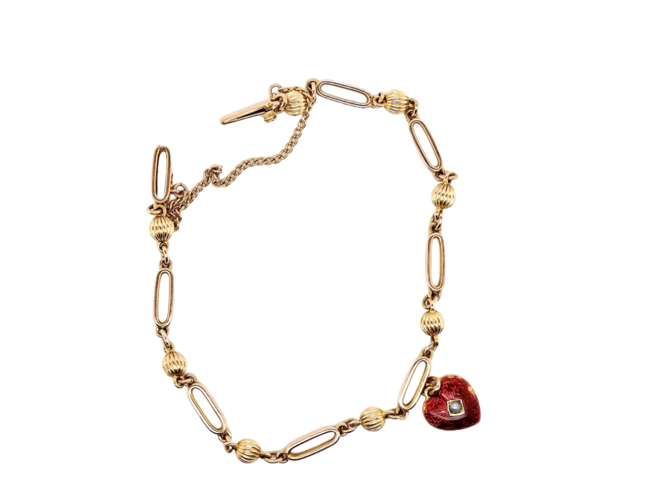 A pretty Victorian bracelet with heart charm