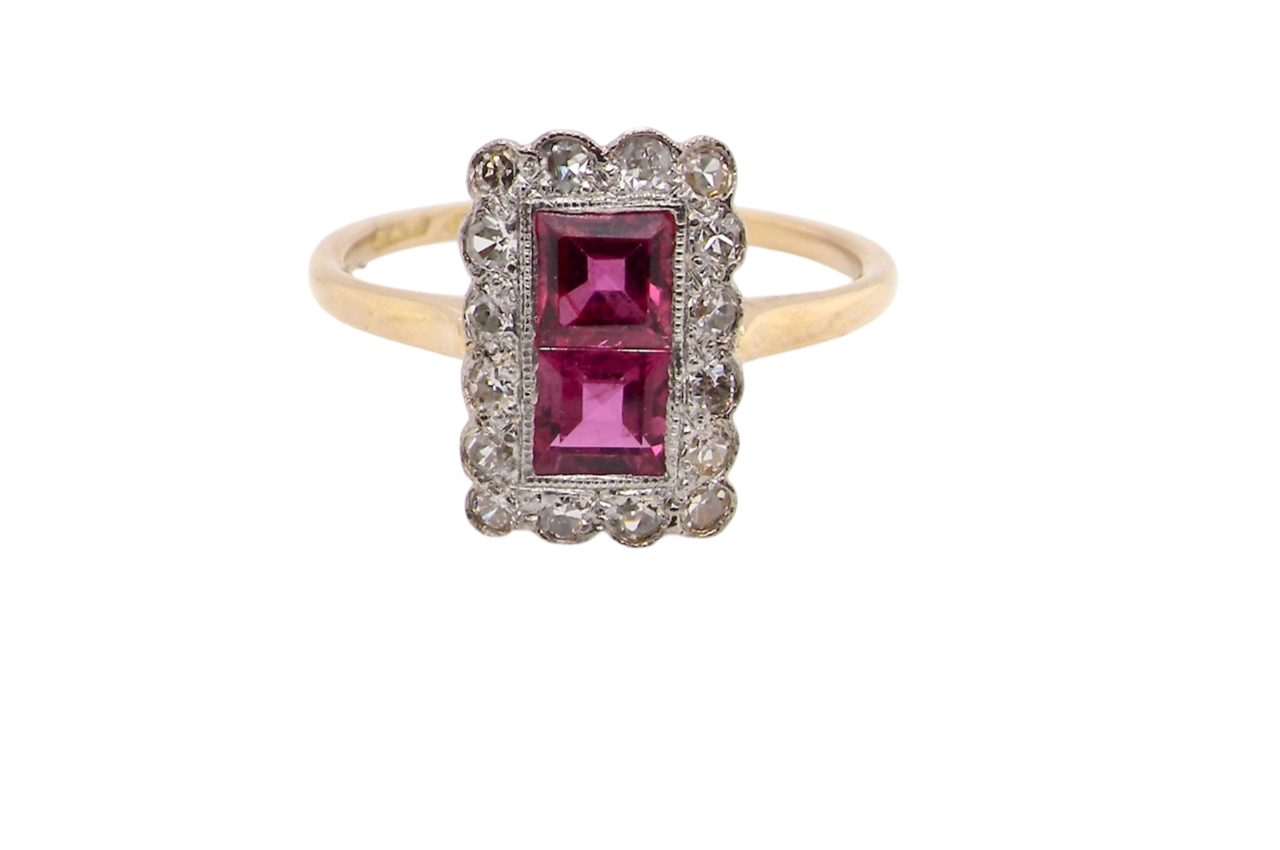A fine Art Deco ruby and diamond ring