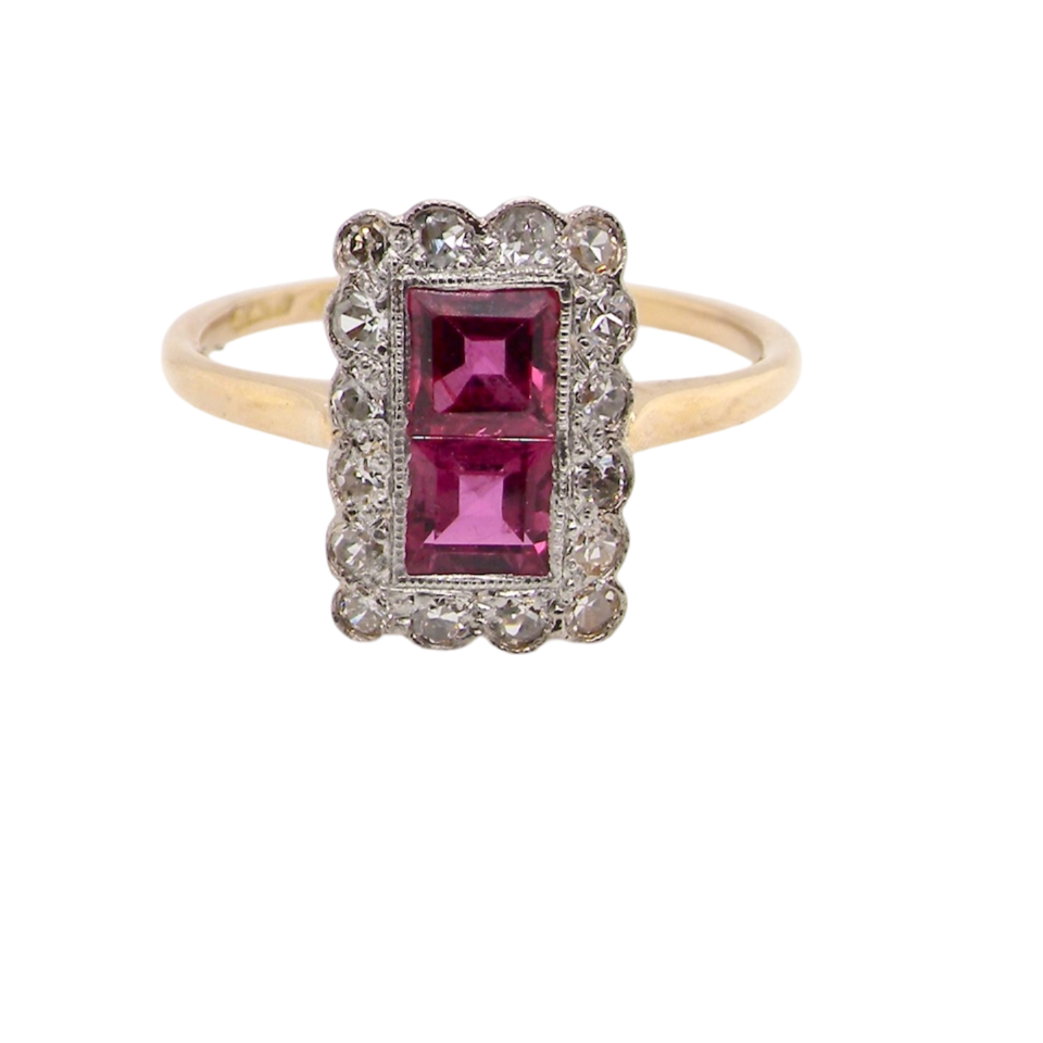 A fine Art Deco ruby and diamond ring