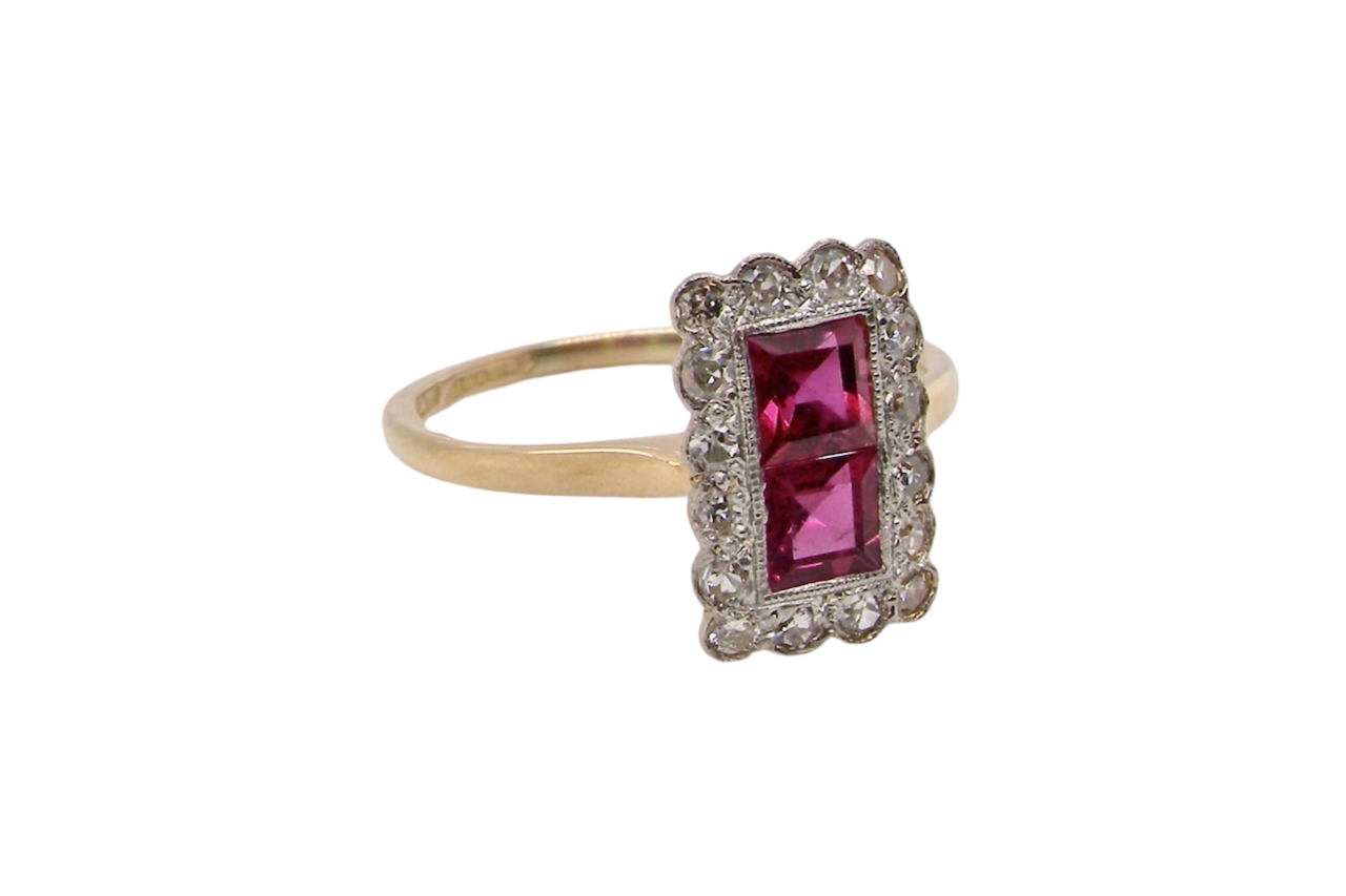 Art Deco ruby and diamond ring