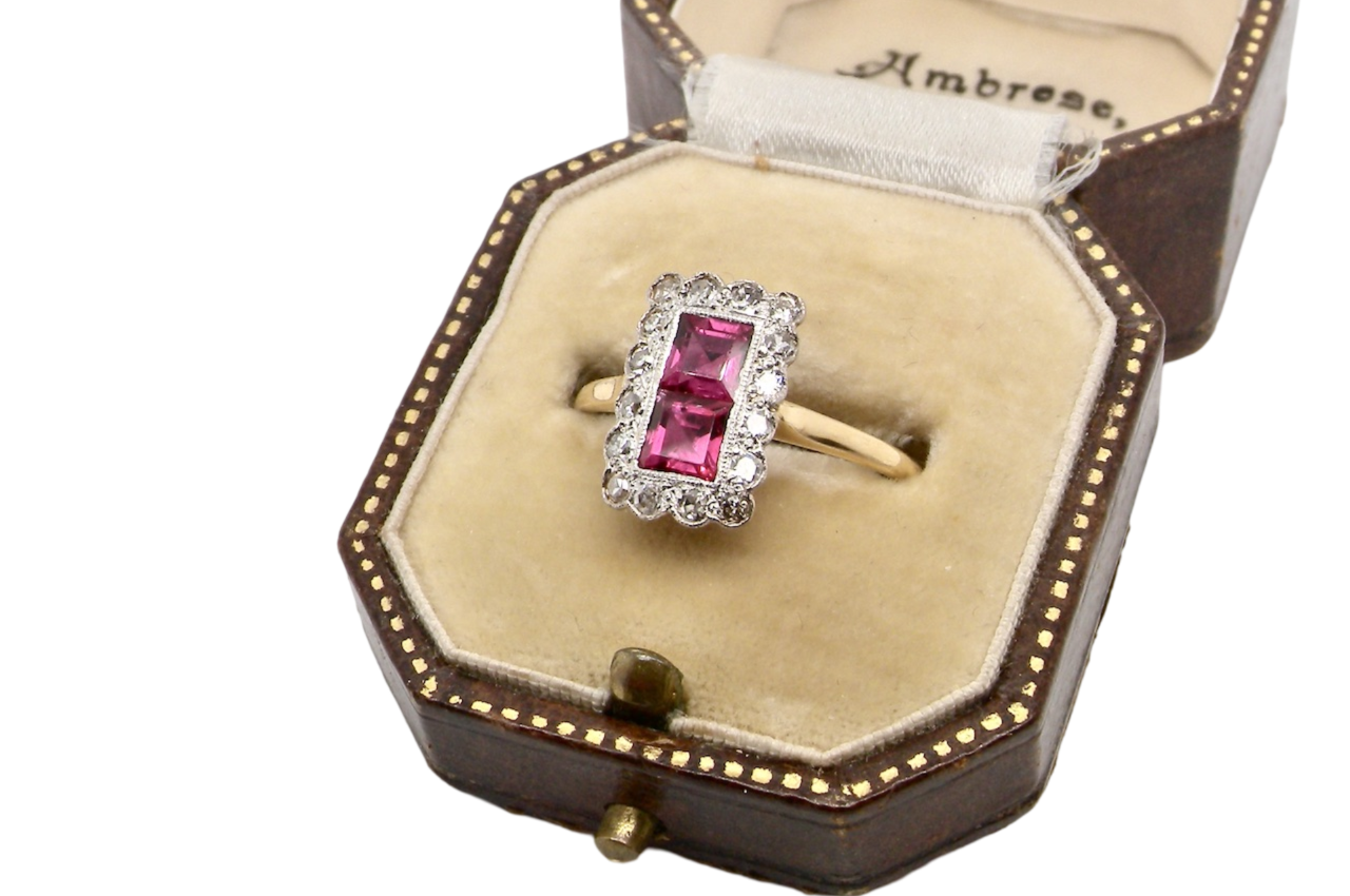 A fine ruby and diamond ring