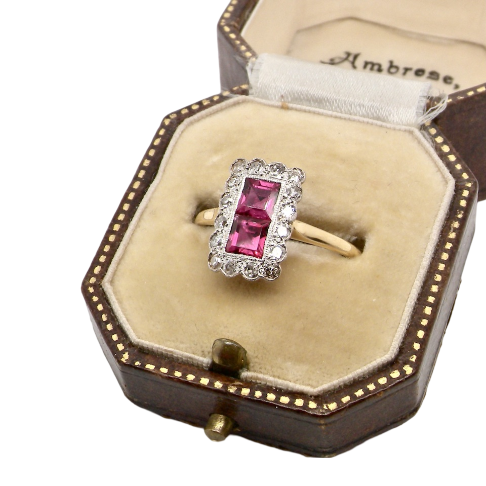 A fine ruby and diamond ring