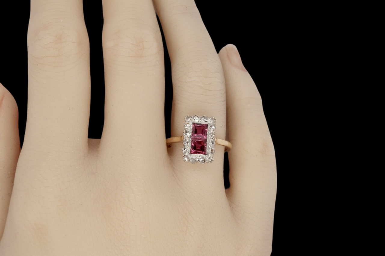 Deco ruby and diamond ring