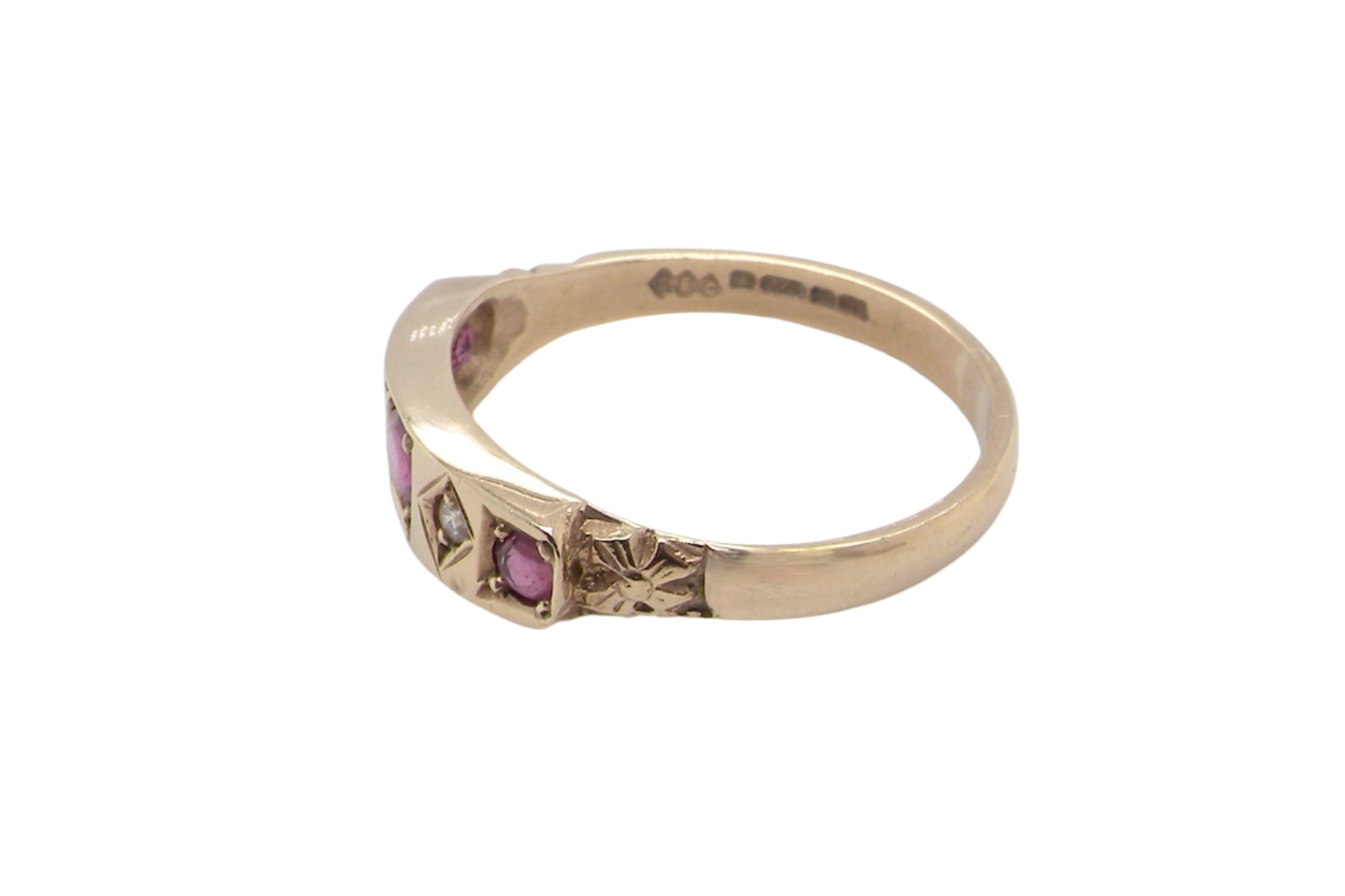 Victorian style ruby and diamond ring
