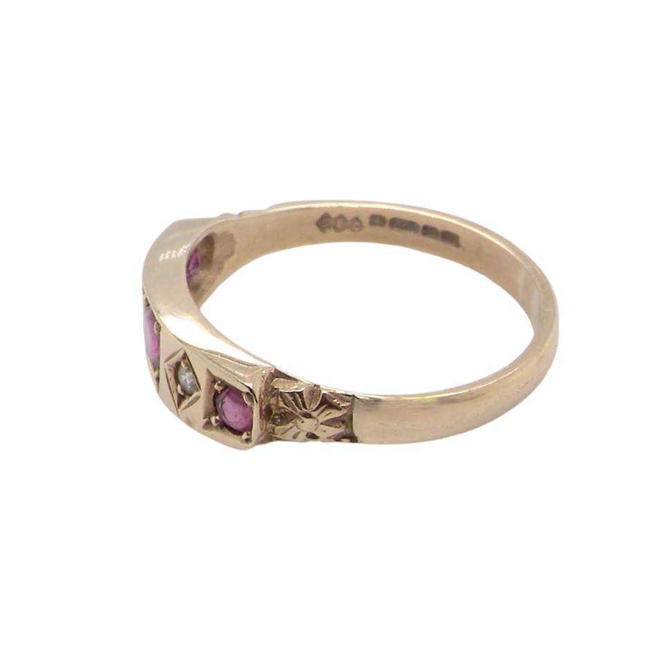 Victorian style ruby and diamond ring