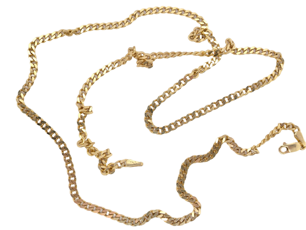 A 9 carat gold curb link neck chain