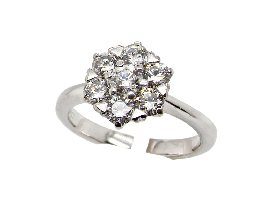 A white gold Diamond Cluster Ring