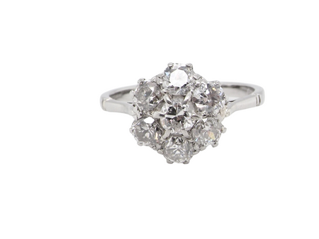 A vintage diamond cluster ring