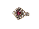 garnet and pearl dress ring