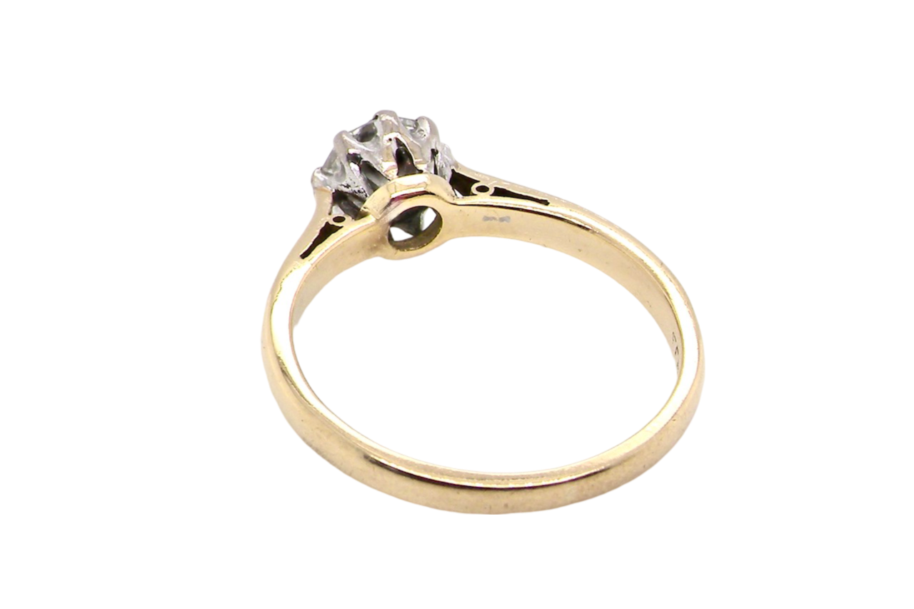 A classic Solitaire Diamond Ring rear view